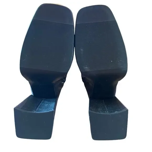 Wild Pair Beautee Platform Heeled Booties Square Toe Block Heel NEW Size 7 - Picture 10 of 11